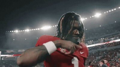 Man In Red Jersey Number 1 Pointing To Chest GIF
