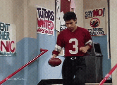 Man In Red Jersey Number 3 Running With Football GIF