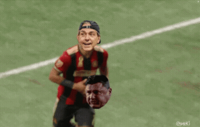 Man In Red Jersey Number 4 Running On Soccer Field GIF