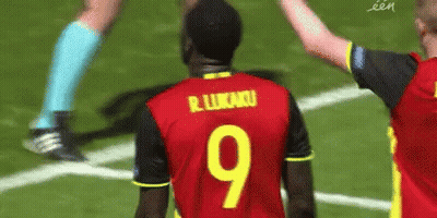 Man In Red Jersey Number 9 GIF