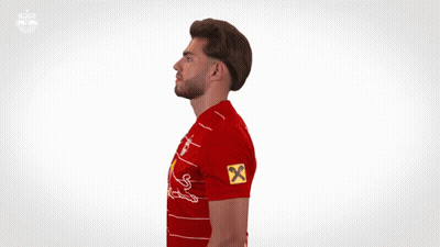 Man In Red Jersey With Bull GIF
