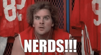 Man In Red Jersey With Nerds On Face GIF