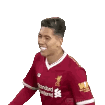 Man In Red Jersey With Standard Sticker