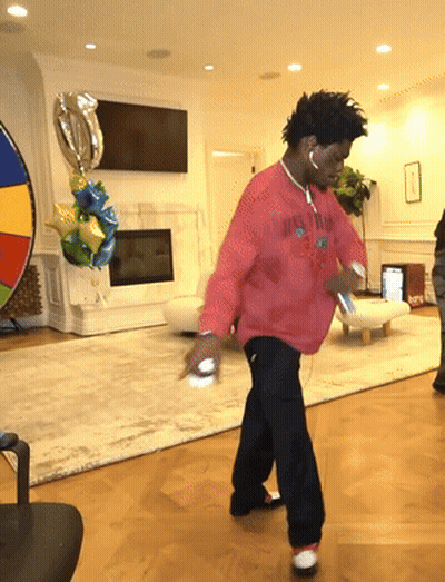 Man In Red Just Do It Sweatshirt Dancing GIF