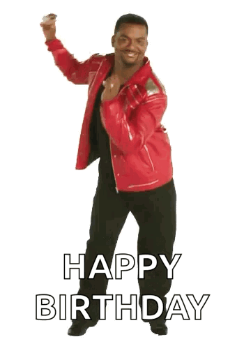 Man In Red Leather Jacket Dancing Happy Birthday GIF