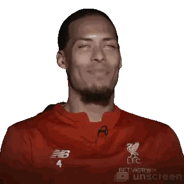 Man In Red Liverpool Jersey Smiling Sticker