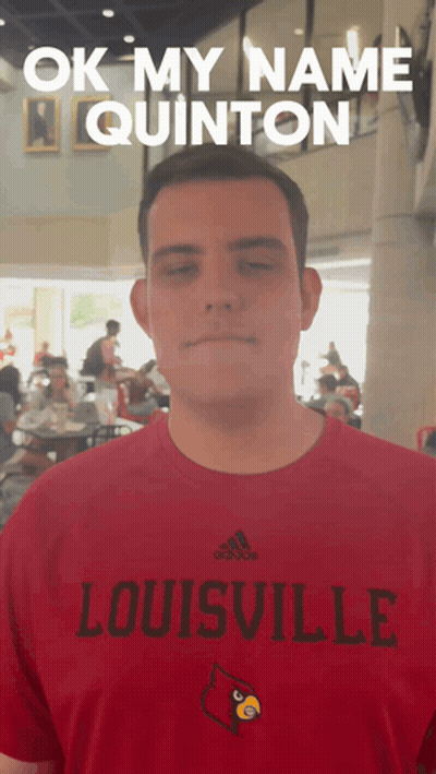 Man In Red Louisville Shirt GIF