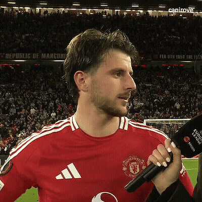 Man In Red Manchester United Shirt Holding Microphone GIF