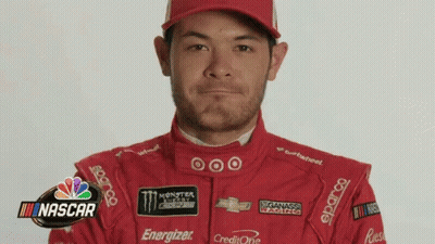 Man In Red NASCAR Outfit And Red Hat GIF