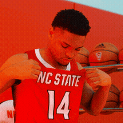Man In Red NC State Jersey 14 GIF