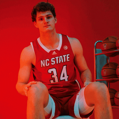 Man In Red NC State Jersey Giving Thumbs Up GIF