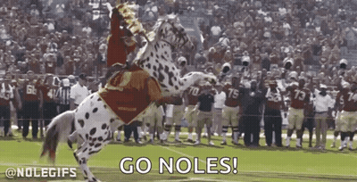 Man In Red NC State Jersey Pointing Up GIF
