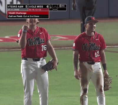 Man In Red Ole Miss Jersey Number 4 GIF