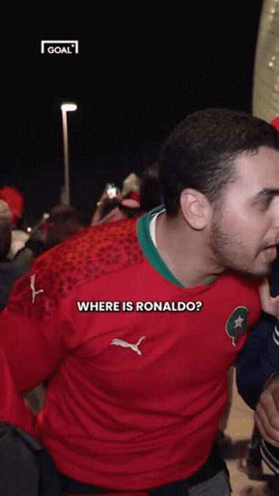 Man In Red Puma Shirt Asks Where Is Ronaldo GIF