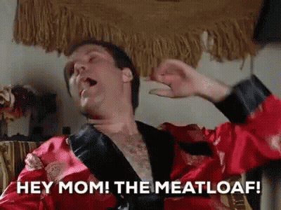 Man In Red Robe Dancing Saying Hey Mom The Meatloaf GIF