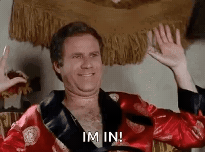 Man In Red Robe Waving Hands Saying I'm In GIF