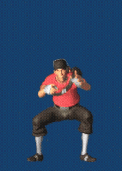 Man In Red Shirt And Brown Pants Dancing GIF