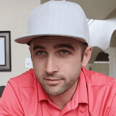 Man In Red Shirt And F Hat GIF