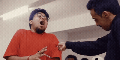 Man In Red Shirt And Glasses GIF