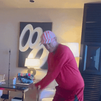 Man In Red Shirt And Hat, Painting 00 GIF