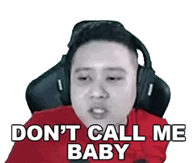 Man In Red Shirt And Headphones Saying Don't Call Me Baby Sticker