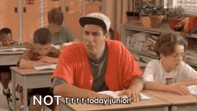 Man In Red Shirt At Desk In Classroom GIF