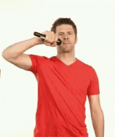 Man In Red Shirt Brushing Teeth GIF