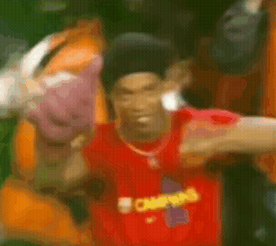 Man In Red Shirt Champions GIF