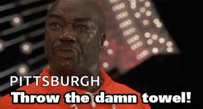 Man In Red Shirt Crying Pittsburgh Towel GIF