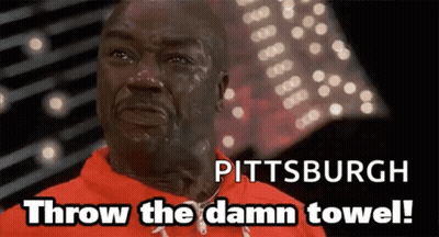 Man In Red Shirt Crying Pittsburgh Towel GIF