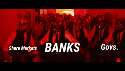 Man In Red Shirt Dabbing In Front Of Bitcoin Symbol GIF