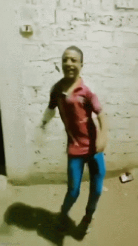 Man In Red Shirt Dancing GIF