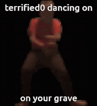 Man In Red Shirt Dancing Terrified0 Dancing On On Your Grave GIF
