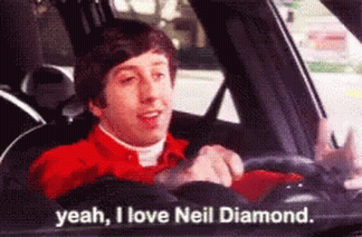 Man In Red Shirt Driving Car Says Yeah I Love Neil Diamond GIF