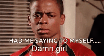 Man In Red Shirt Had Me Saying Damn Girl GIF