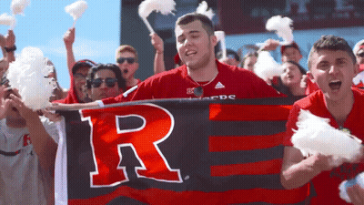 Man In Red Shirt Holding Banner Saying R GIF