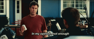 Man In Red Shirt Holding Napkin Says In My Opinion Not Enough GIF