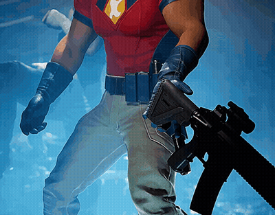 Man In Red Shirt Holding Rifle GIF