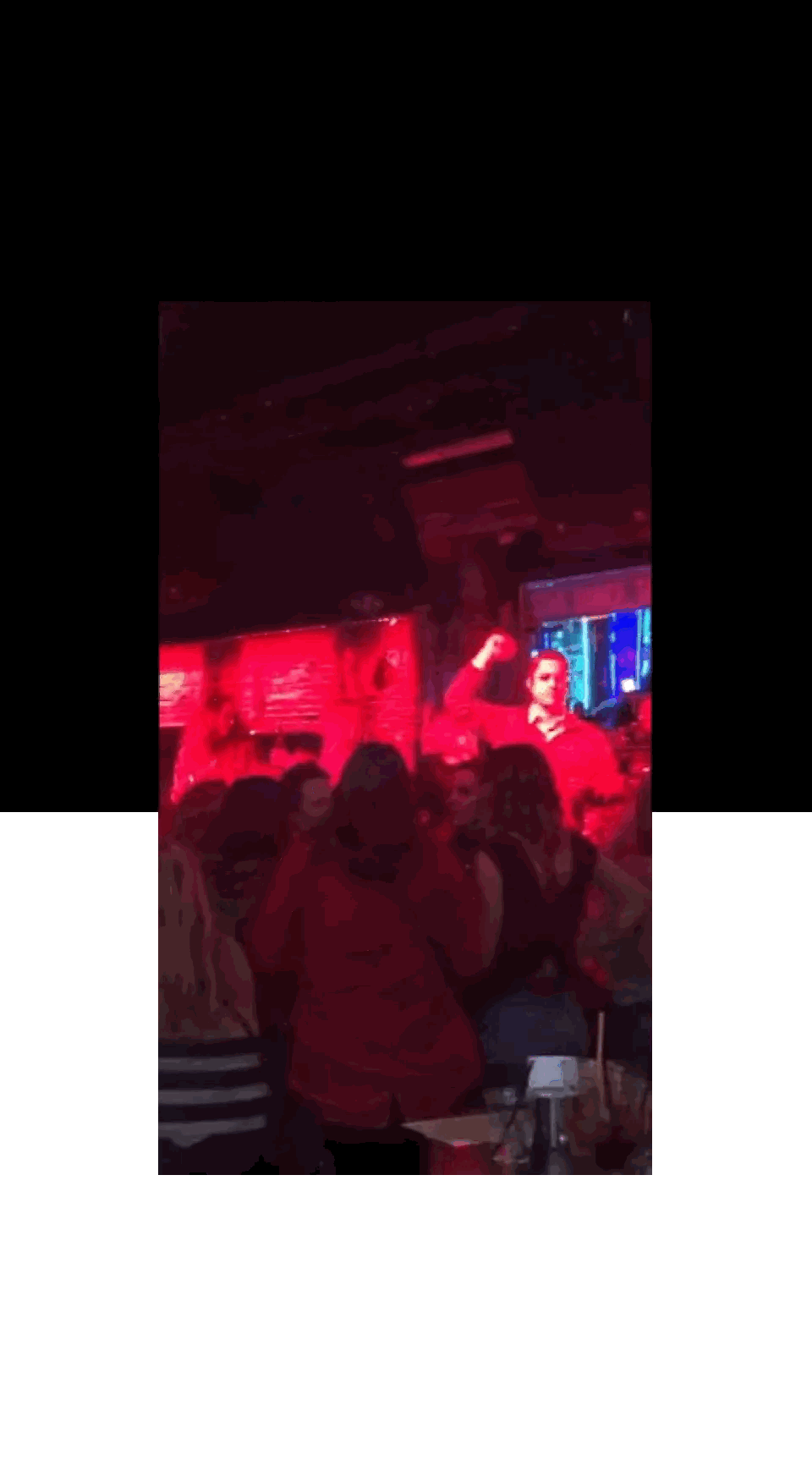 Man In Red Shirt In Crowd Sticker