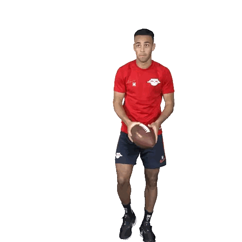 Man In Red Shirt Kicking Ball Sticker