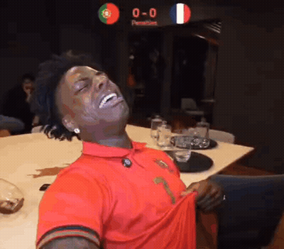 Man In Red Shirt Laughing GIF