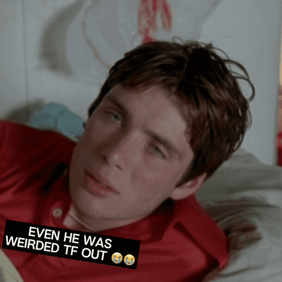 Man In Red Shirt Lying On Bed GIF