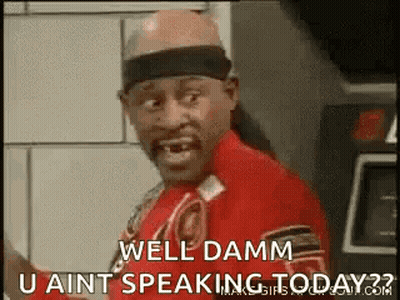 Man In Red Shirt Making Funny Face Talking GIF