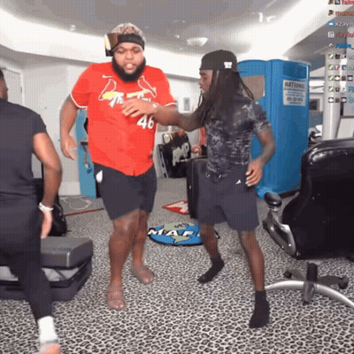 Man In Red Shirt Number 46 Dancing GIF