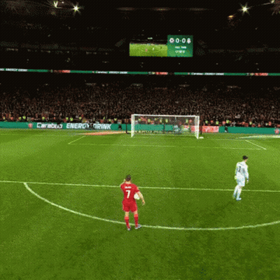 Man In Red Shirt Number 7 On Soccer Field GIF