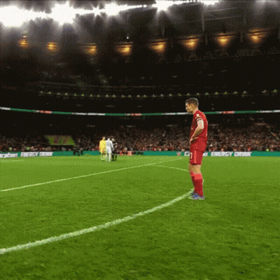 Man In Red Shirt On Soccer Field GIF