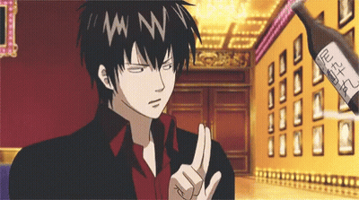 Man In Red Shirt Peace Sign Near Chinese Bottle GIF