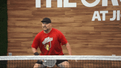 Man In Red Shirt Playing Tennis The On At Ji GIF