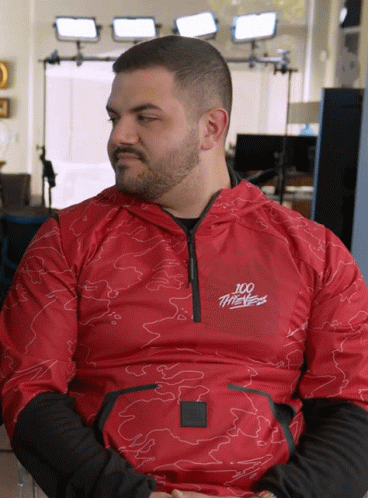 Man In Red Shirt Saying 100 Thieves GIF