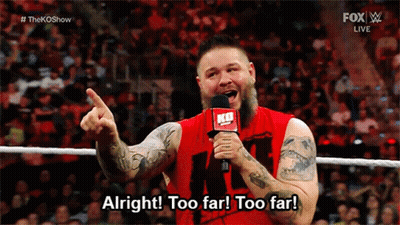 Man In Red Shirt Saying Alright Too Far Too Far GIF